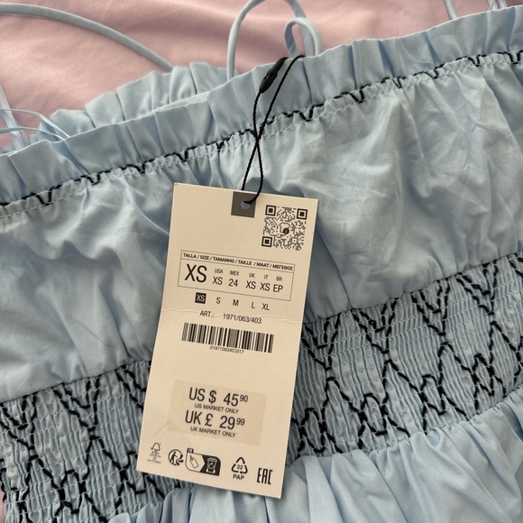 Light Blue Smocked Tube Top - Picture 2 of 2